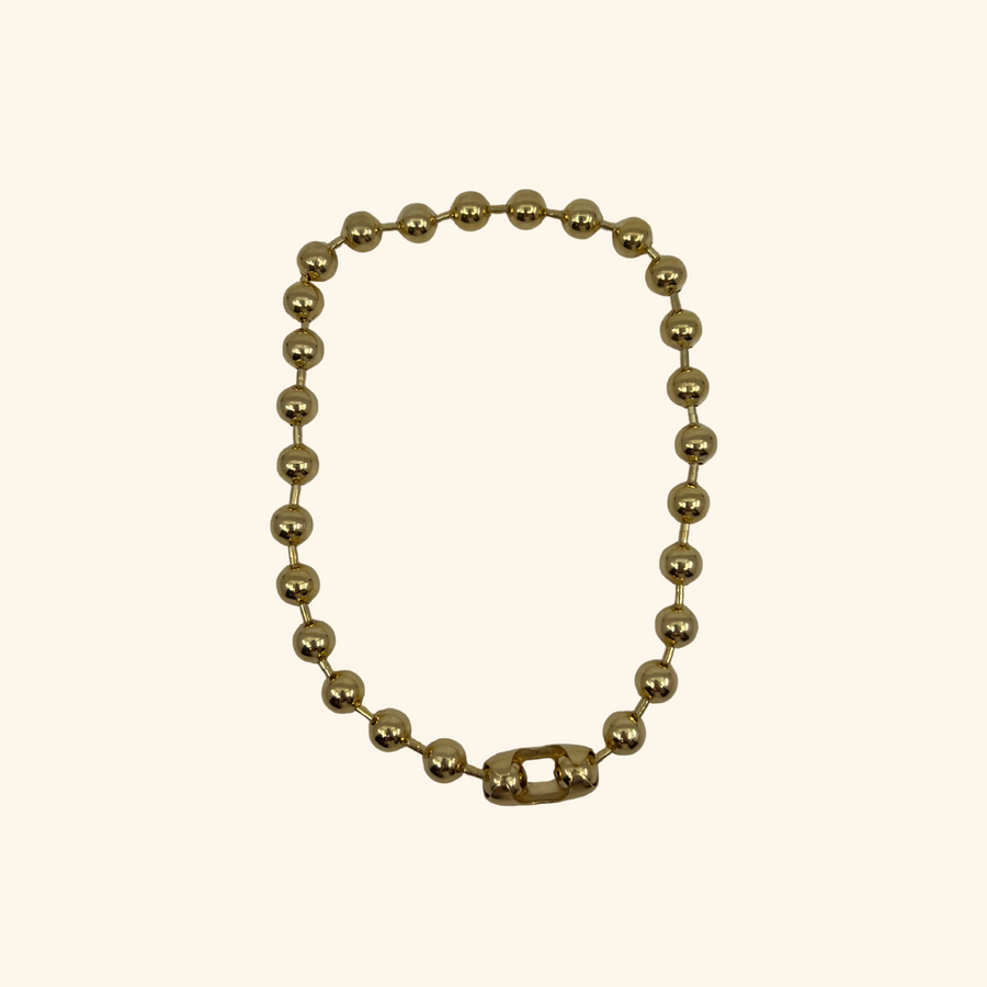 Gold Ball Link Necklace