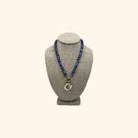 Navy and Aqua Beach Beads Necklace