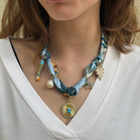 Lucky Ocean Blue Scarf Necklace
