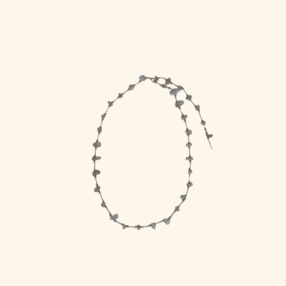 White Agate Lariat Necklace