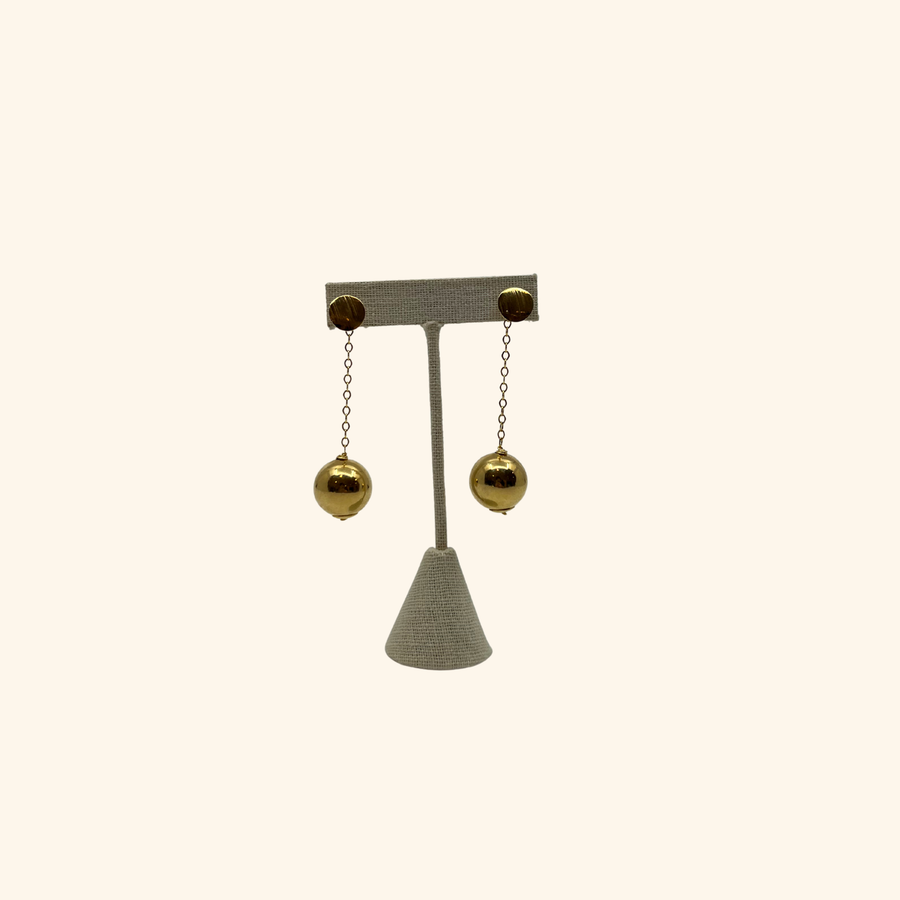 Gold Ball Chain Earrings