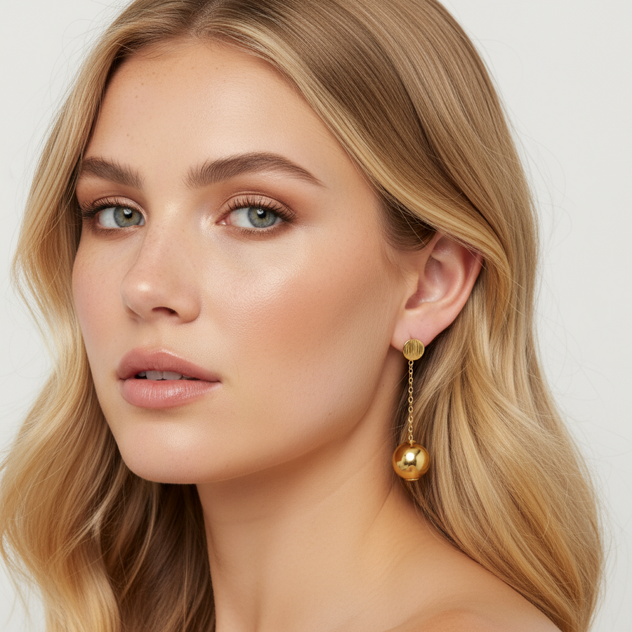 Gold Ball Chain Earrings