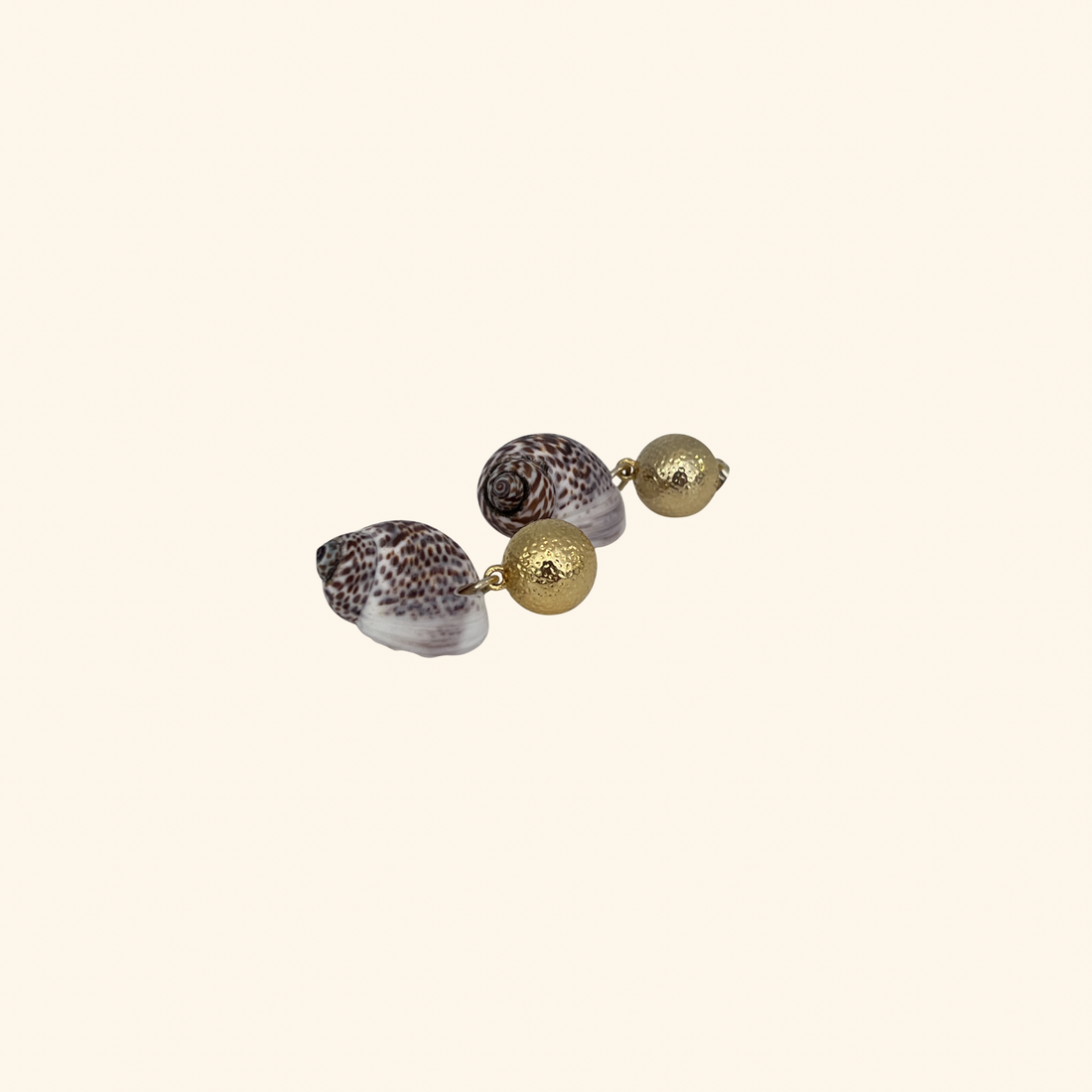 Gold Ball and Shell Earrings