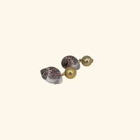 Gold Ball and Shell Earrings