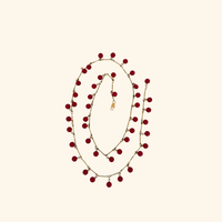 Red Bead Lariat Necklace