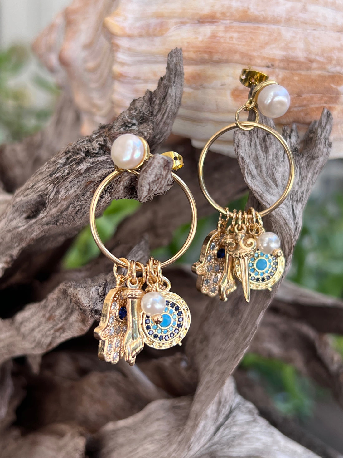 Cosmic Drop Hoop Earrings