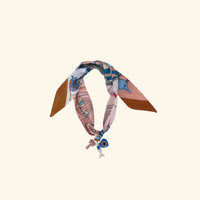 Pink Palm Tree, Love & Prosperity Scarf Necklace