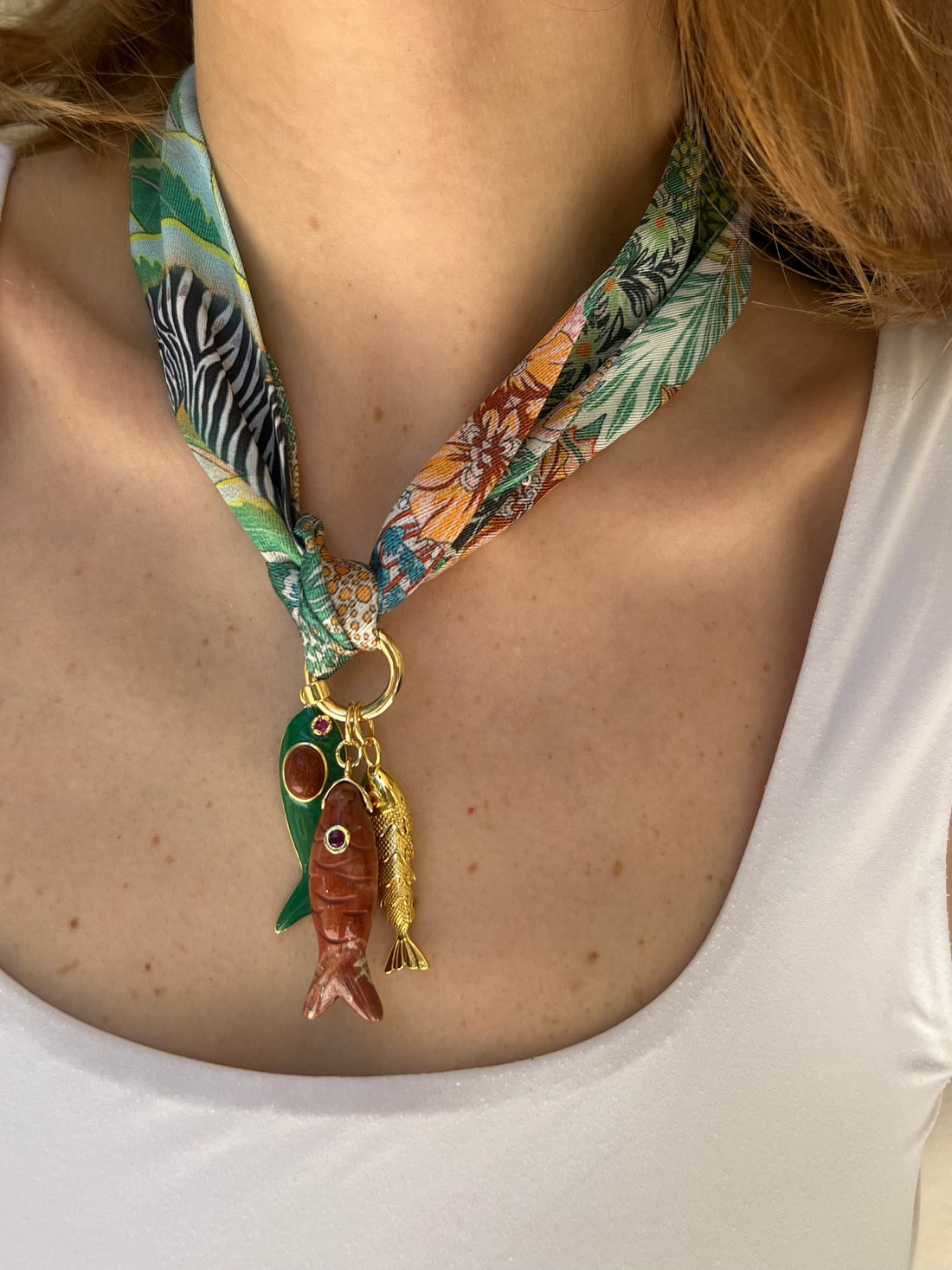 Poisson Méditerranées Scarf Necklace