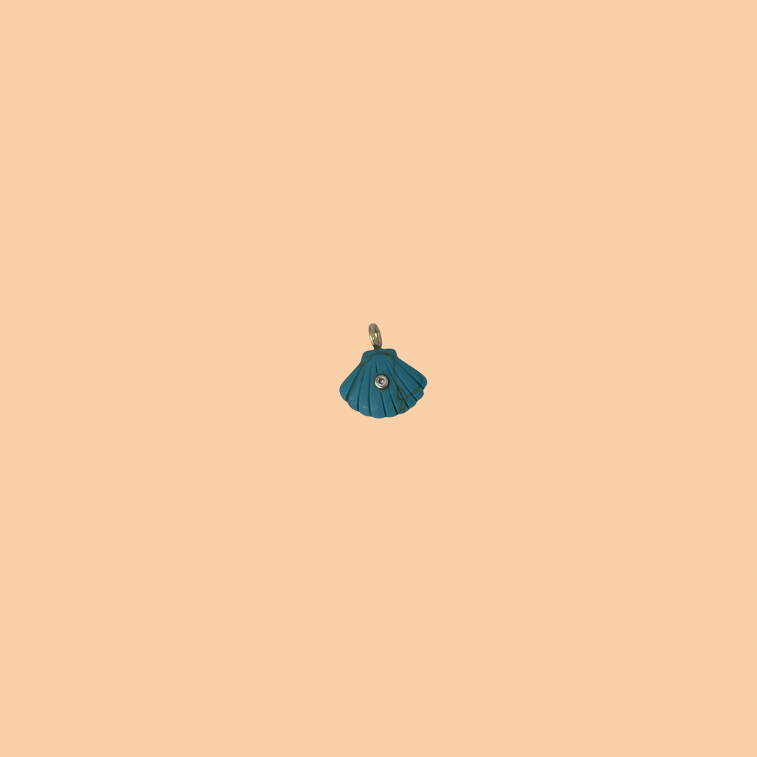 Turquoise Scallop Shell Charm