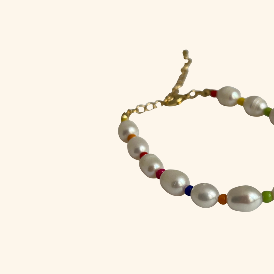 Pearls by the Rainbow Bracelet