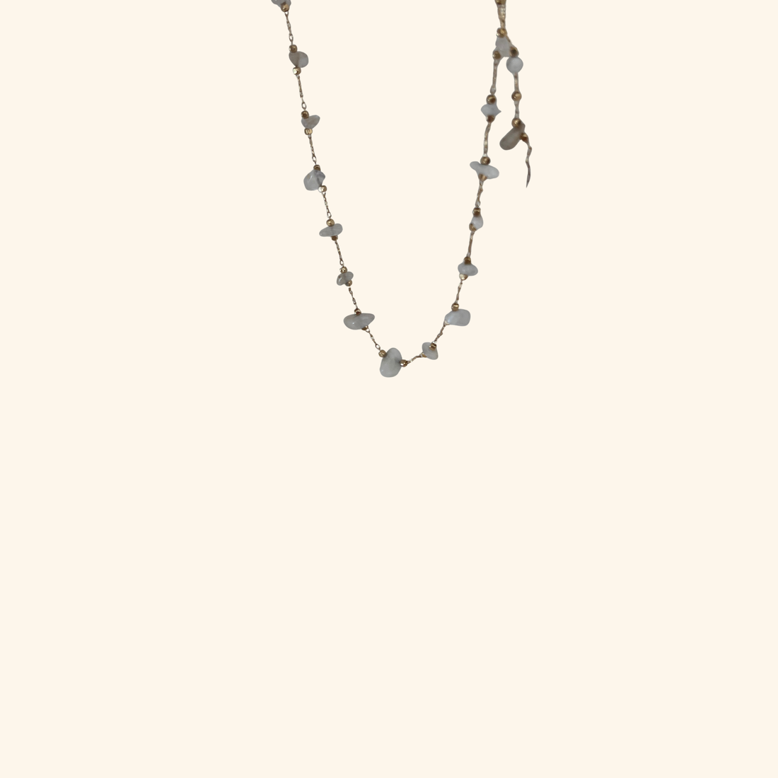White Agate Lariat Necklace