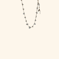 White Agate Lariat Necklace