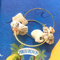 St. Barth Shell Hoops - Nikki Beach Shop Unique Jewelry MCHARMS