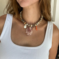 Drift Blush Shell Tie Necklace