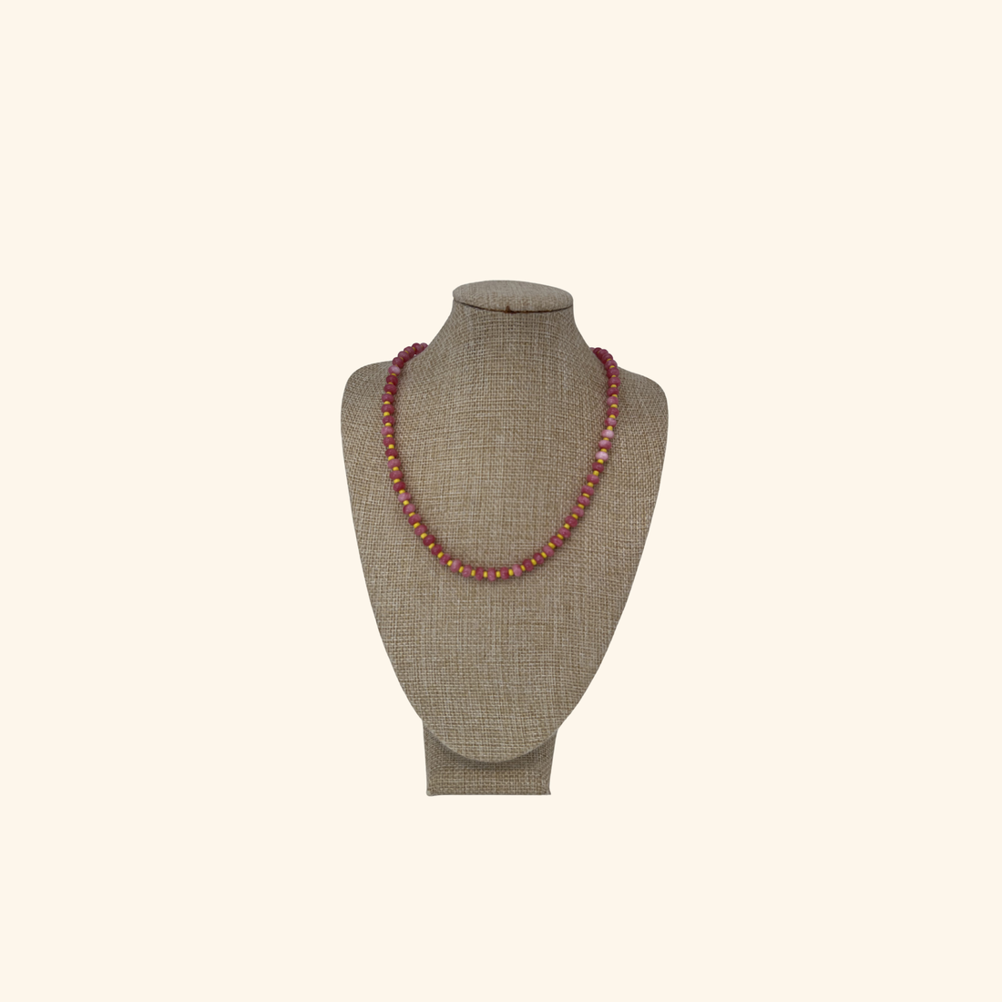 Pink & Yellow Beaded Necklace