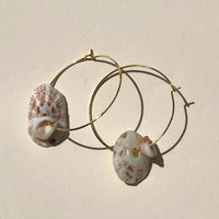 St. Barth Shell Hoop Earrings- Le Toiny Shop Jewelry Summer Accessories MCHARMS