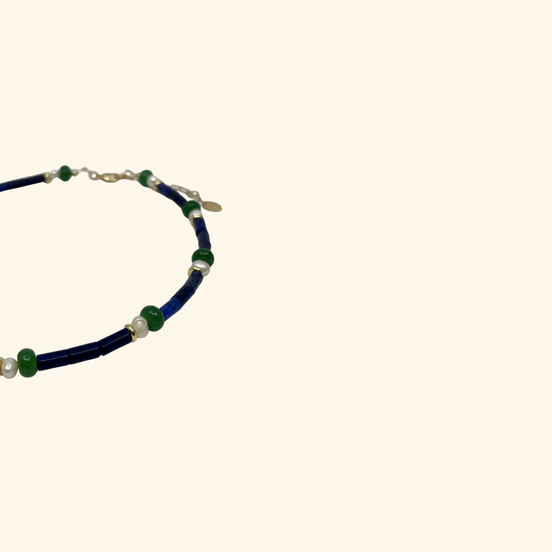 Sea Emerald & Lapiz Beach Beads Necklace