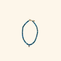 Turquoise & Diamond Pendant Beach Beads Necklace