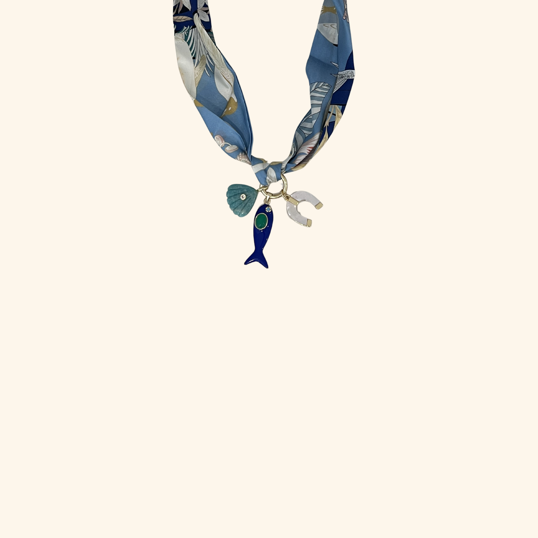 Lucky Aqua Scarf Necklace