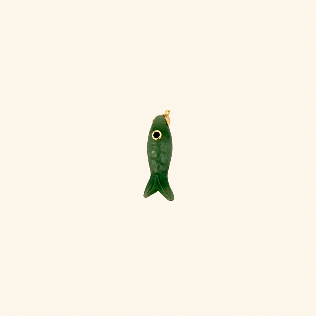 Green Stone Jade Fish Charm