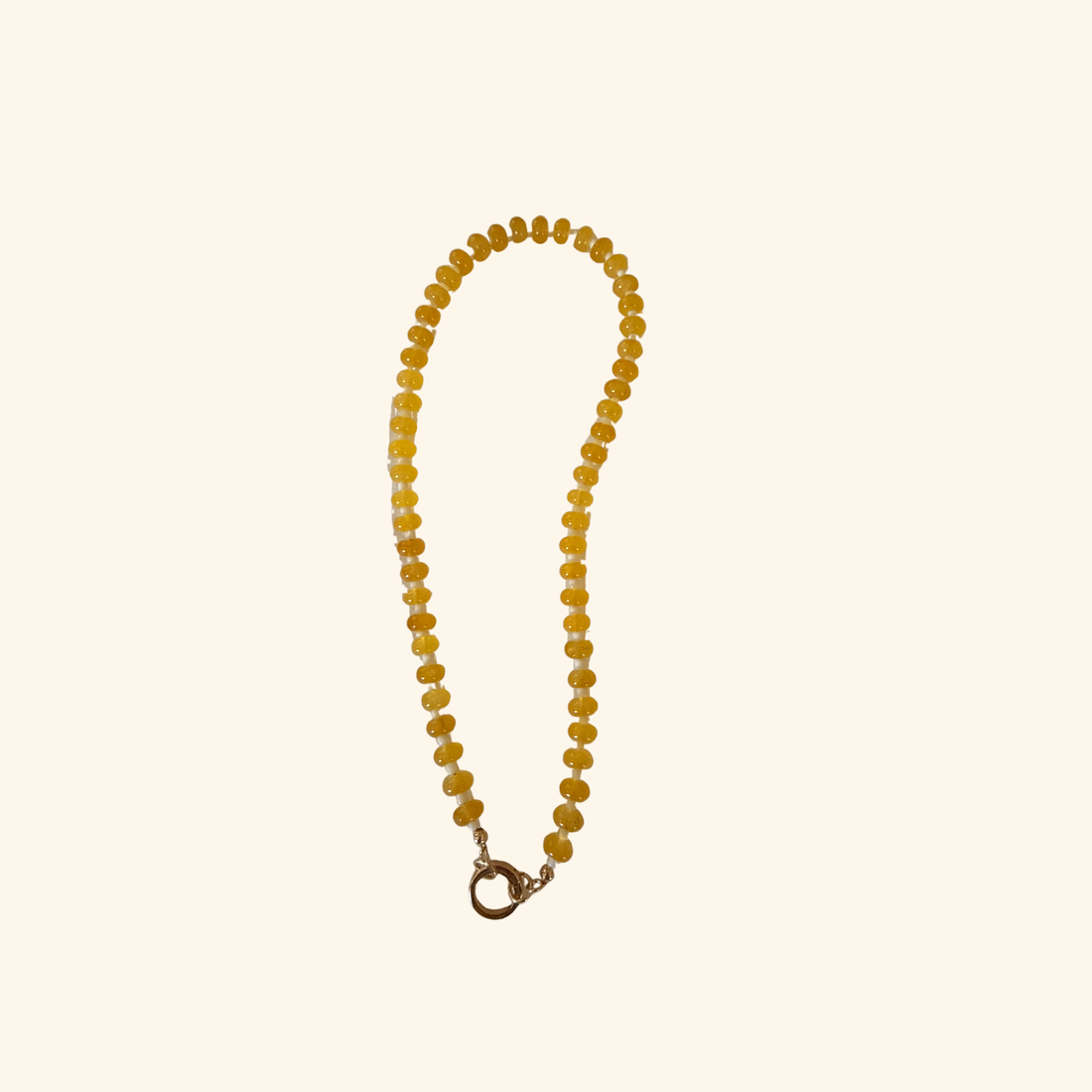 Sunshine Yellow Beaded Charm Necklace