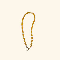 Sunshine Yellow Beaded Charm Necklace