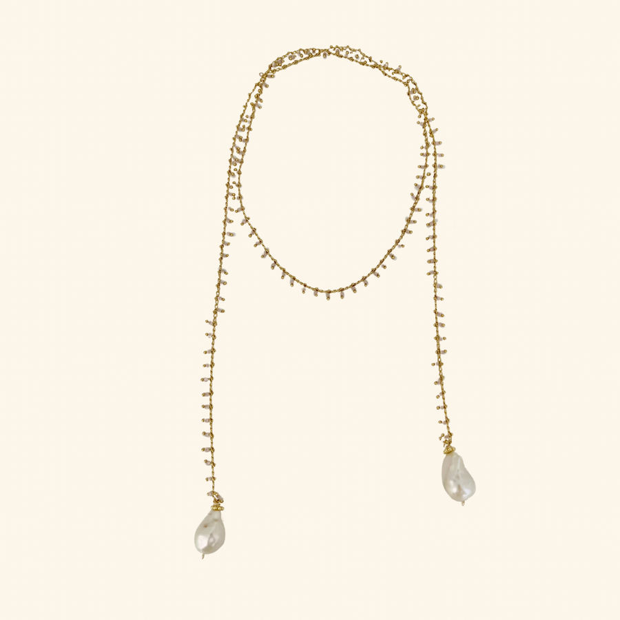 Pearl Tie Necklace