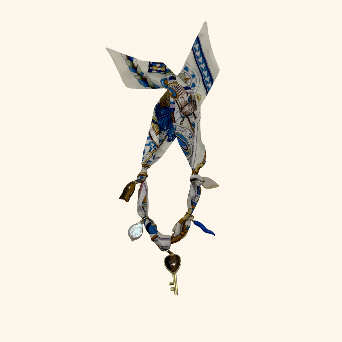 White Sea Spirit Scarf Necklaceh