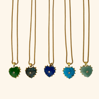 Gemstone Heart Chain Necklace
