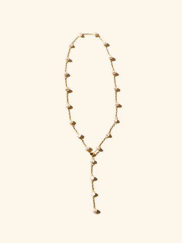 Pearl Nugget Lariat Necklace