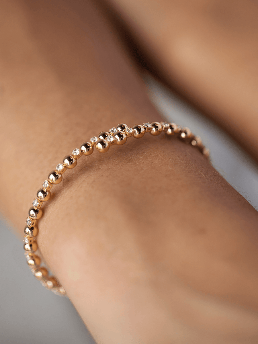 Tiny Ball and Diamond Bracelet Shop Trendy Jewelry at MCHARMS 