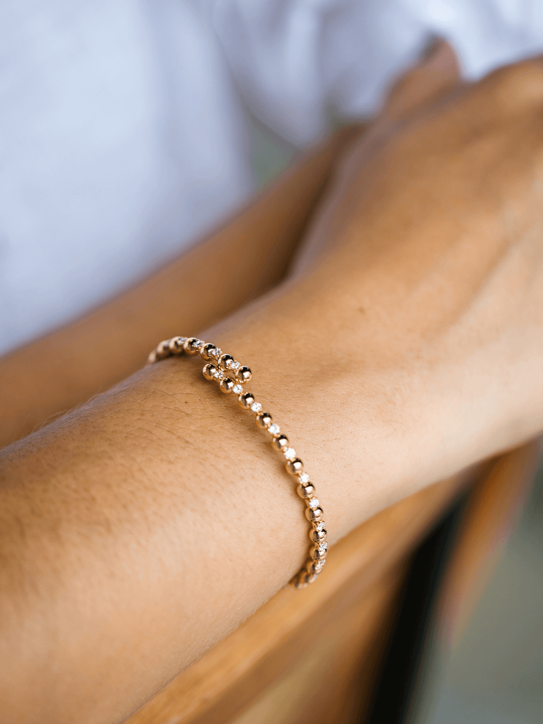 Tiny Ball and Diamond Bracelet Shop Trendy Jewelry at MCHARMS 