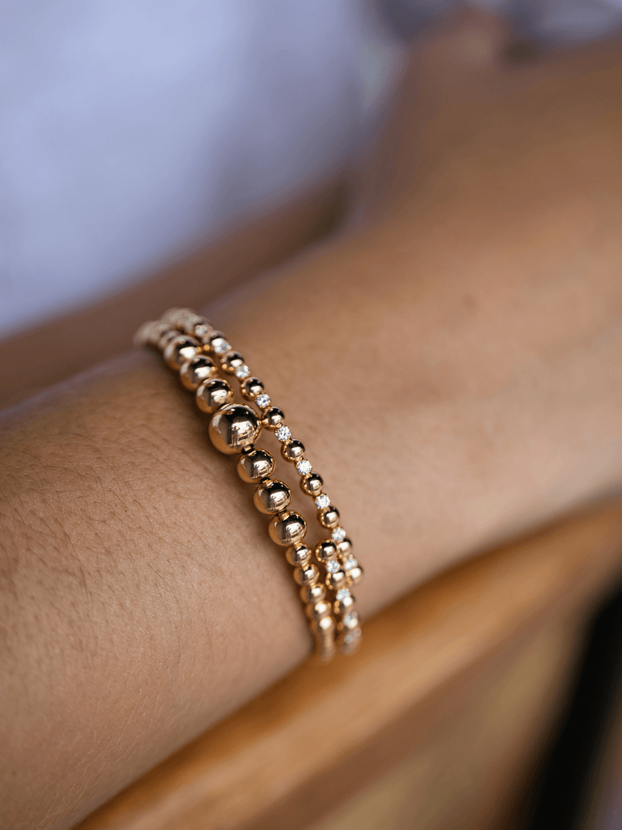 Tiny Ball and Diamond Bracelet Shop Trendy Jewelry at MCHARMS 