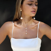 Pearl Trio Drop Necklace shop Jewelry at MCHARMS