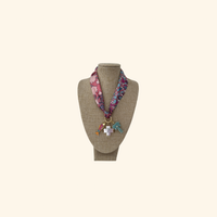 Escalope Rose & Fish Scarf Necklace