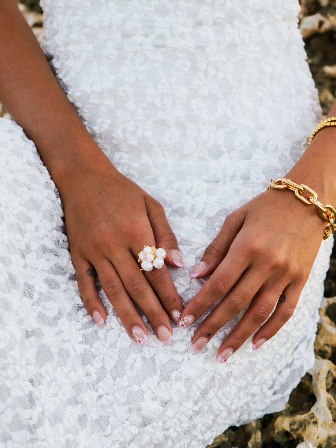 Pearl Cluster Ring Shop Jewelry at MCHARMS