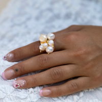 Pearl Cluster Ring Shop Jewelry at MCHARMS