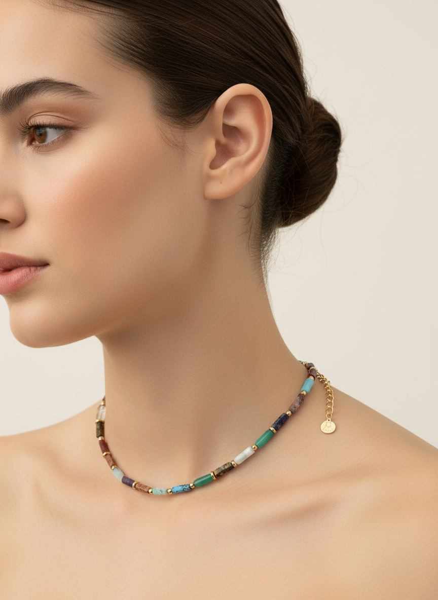 Colorful Prism Stone Necklace