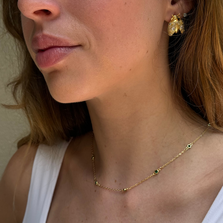 Green Diamonds by the Yard Necklace