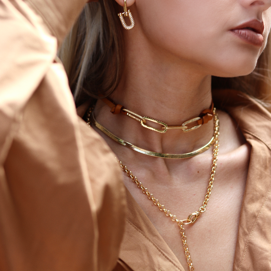 Disco Gold Choker Necklaces MCHAMRS Jewelry Store