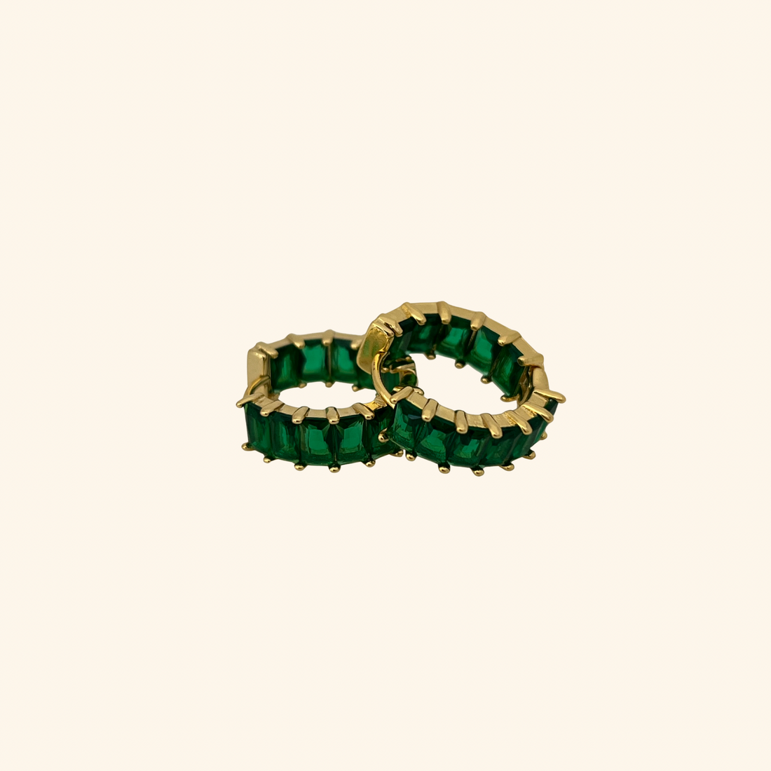 Emerald Hoop Earrings