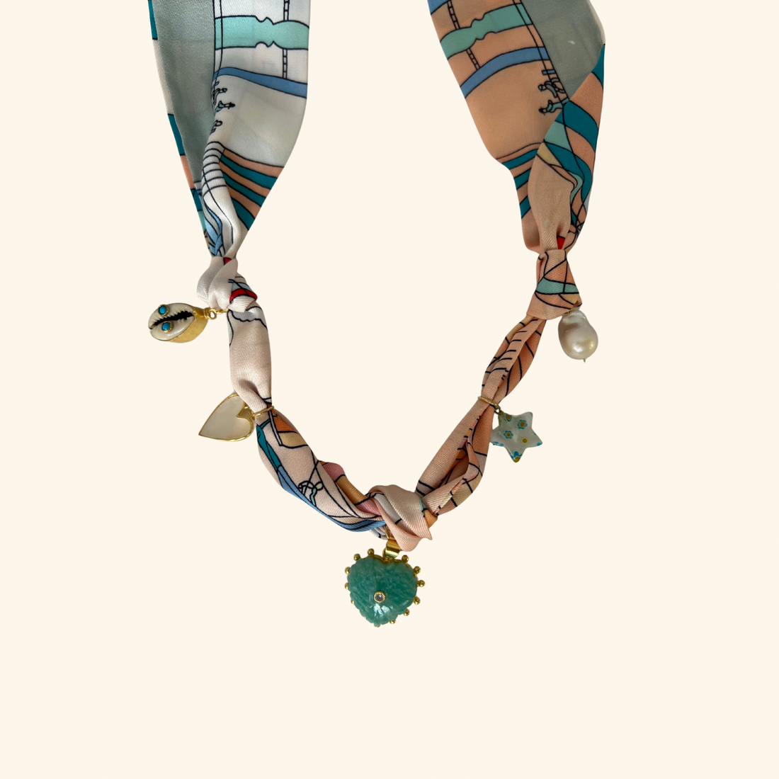 Beach Blossom Scarf Necklace