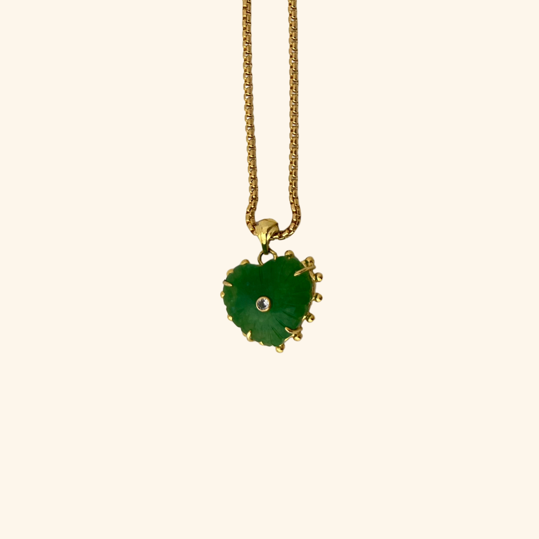Gemstone Heart Chain Necklace