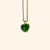 Gemstone Heart Chain Necklace
