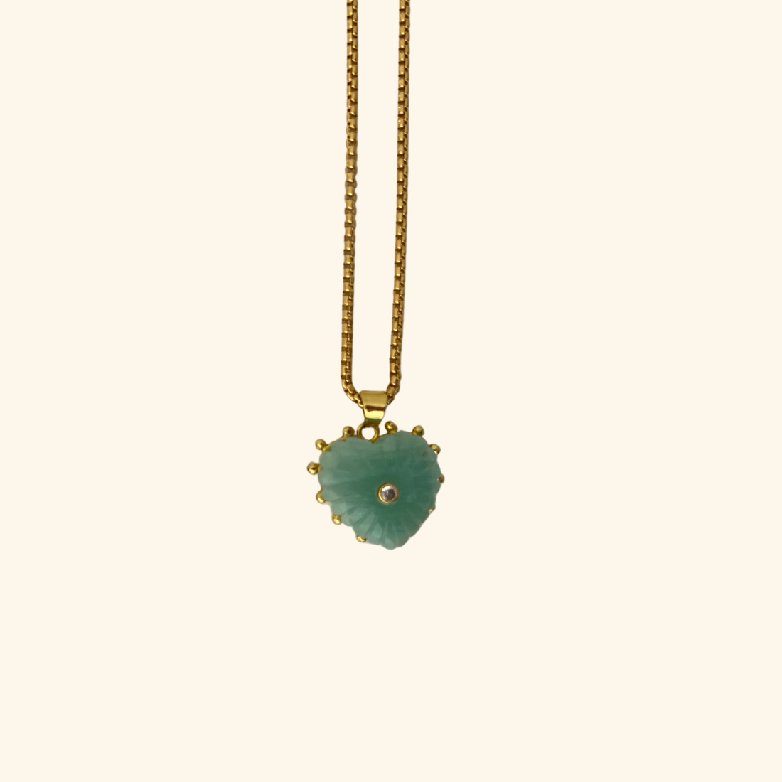 Gemstone Heart Chain Necklace