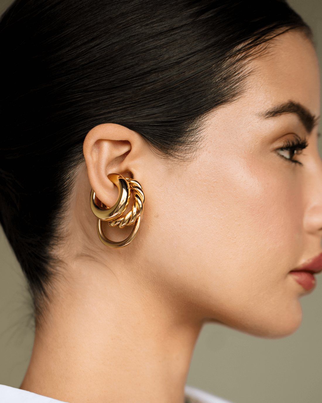 Golden Ear Stack Earrings