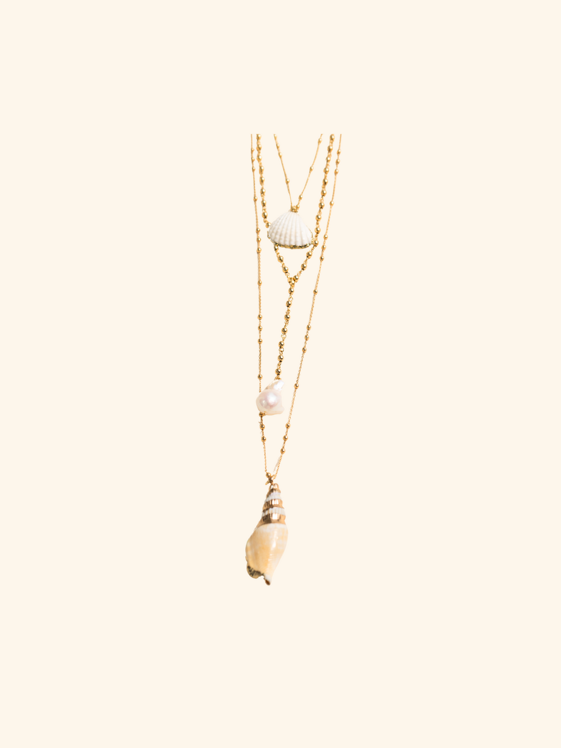 Shell and Pearl Beach Stack Shop Necklaces at MCHARMS