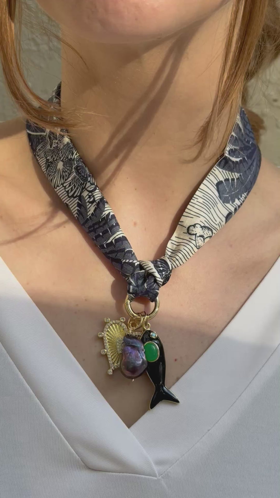 Nero Coastal Scarf Necklace