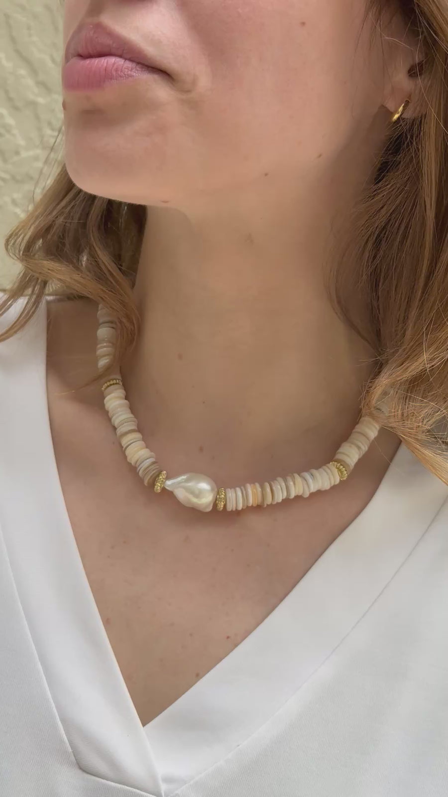 Giant Puka Pearl Necklace