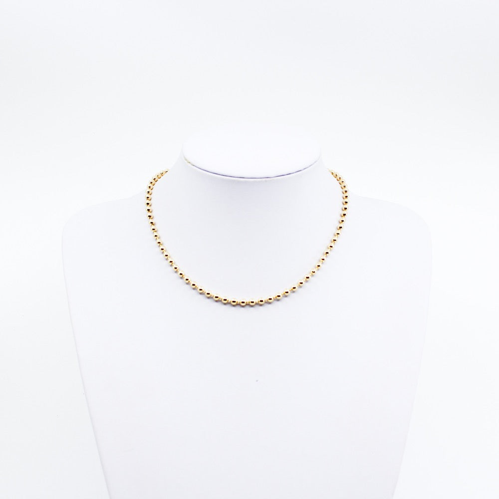 Gold plated ball chain necklace. Can be worn as a choker or a necklace. 16-18 inches in length. Gold Necklace. Gold Chokers. Gold Necklaces. Handmade Jewelry. Miami Jewelry. Affordable Sustainable Jewelry. Affordable Prices. Jewellery. Jewelry stores. Shop Jewelry. MCHARMS. Necklace. Necklaces. Choker. Chokers. 